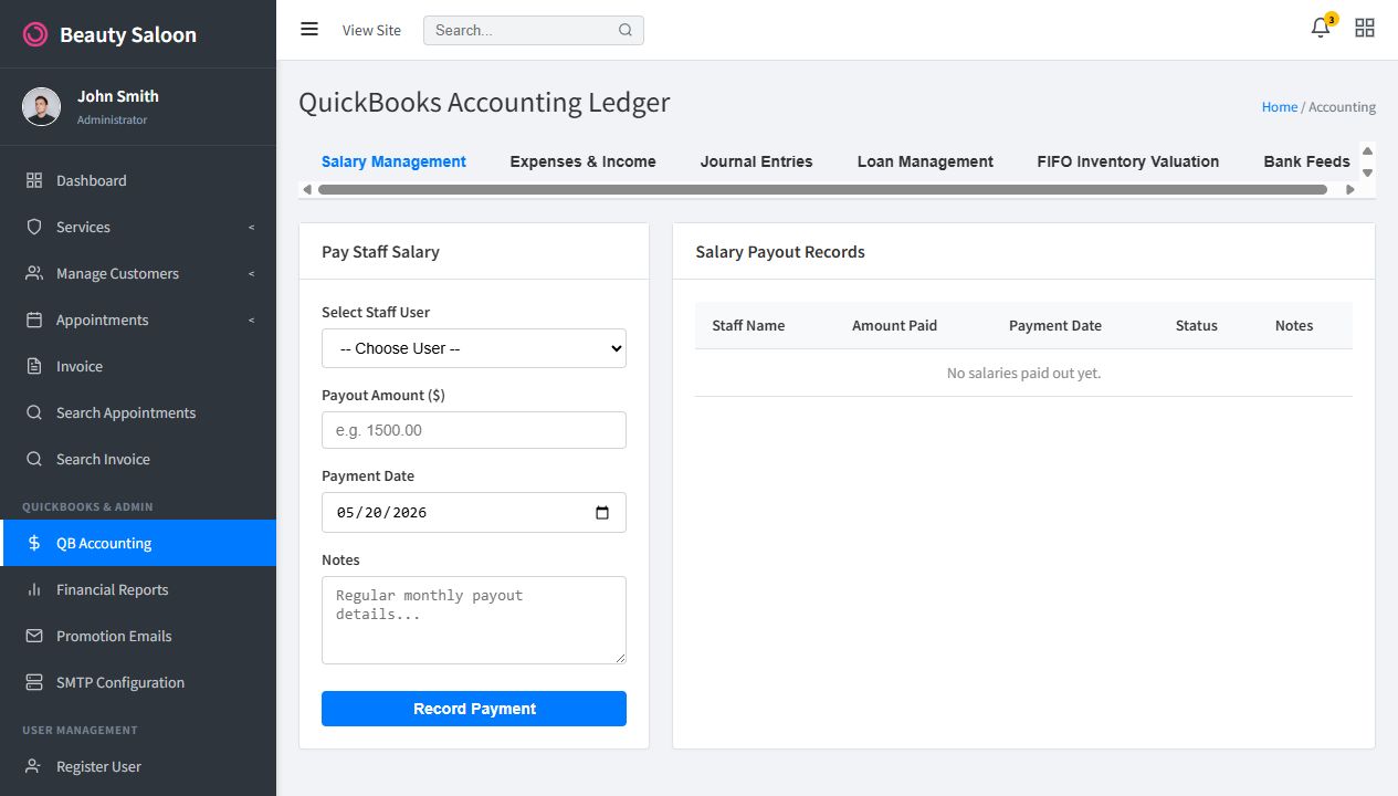 Accounting dashboard