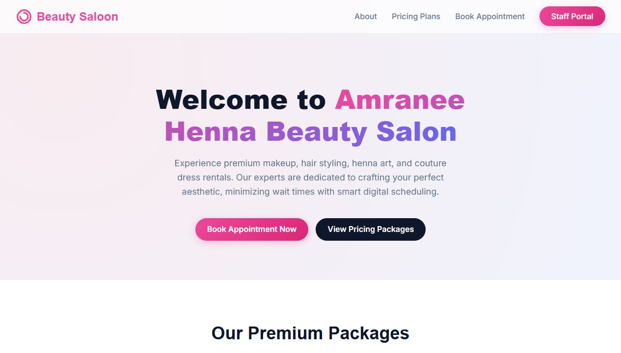 Public online booking landing page